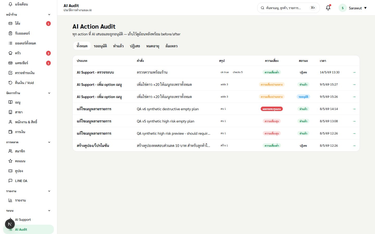 Audit Log à¸‚à¸­à¸‡ OrderDee